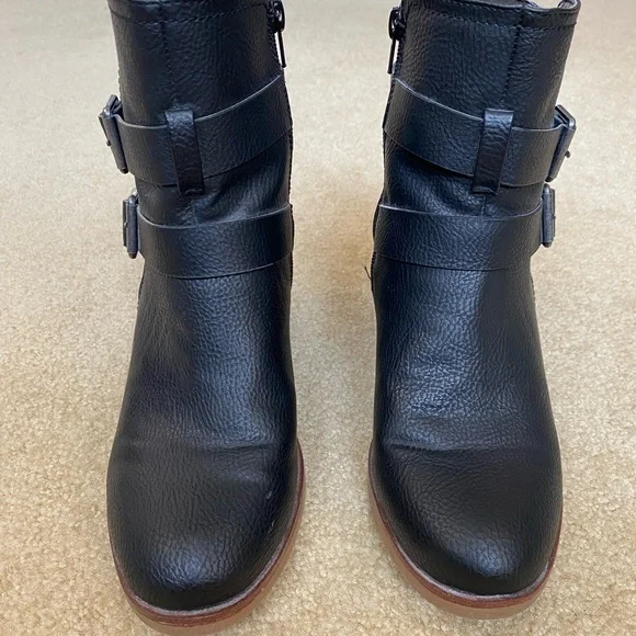 MIA Black Heeled Boots with Buckle Accents - Picture 4 of 7